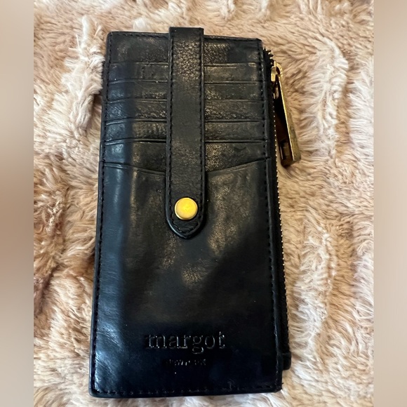 Margot Black slim leather Faye Card case wallet black - Picture 1 of 10